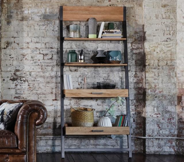 Bedroom shelf decorating ideas – ladder shelving